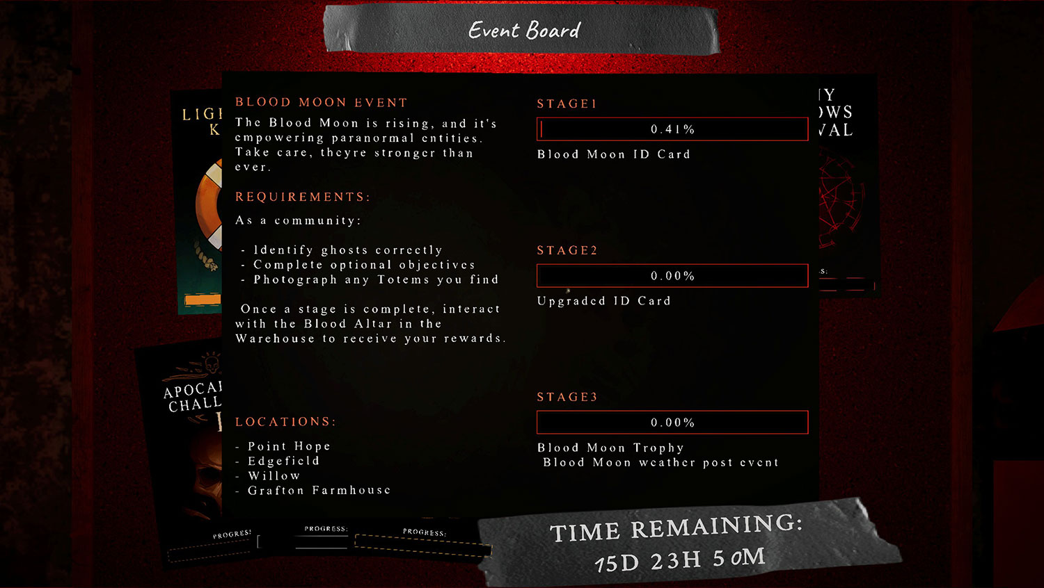 Phasmophobia Halloween Update Blood Moon Event Board